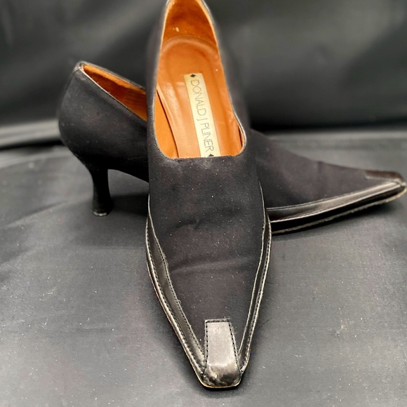 Donald J. Pliner Shoes - Donald J. Pliner Black Canvas & Leather Shoes